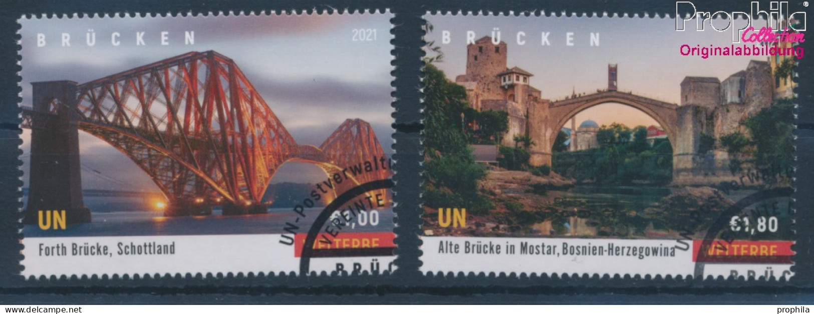 UNO - Wien 1113-1114 (kompl.Ausg.) Gestempelt 2021 Brücken Und Wasserstraßen (10357150 - Used Stamps