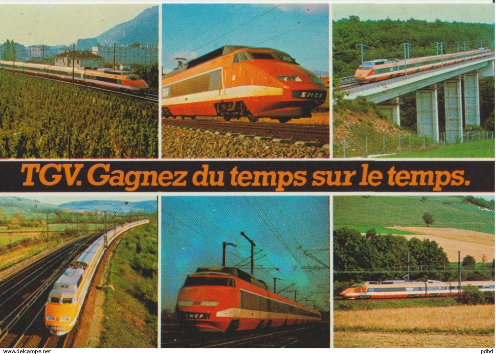 TGV 44 . 3 CPM . Gagnez Du Temps Sur Le Temps . Sud-Est . En Ligne . Pub SNCF . Tirage La Cigogne . - Treinen