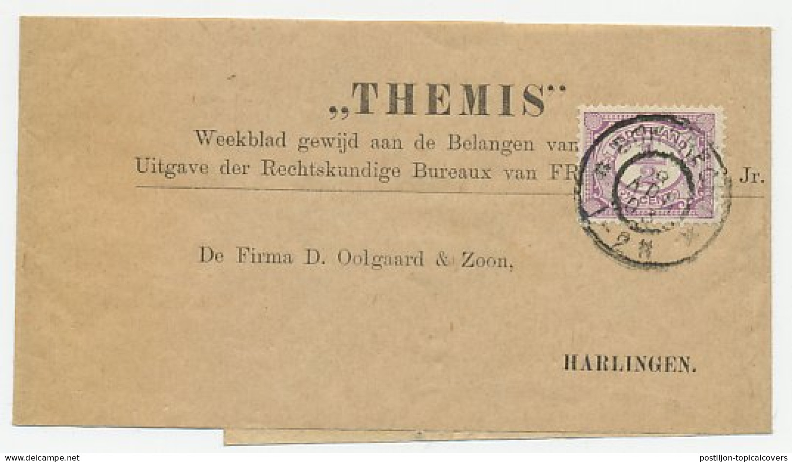 Em. Vurtheim Drukwerk Wikkel Dordrecht - Harlingen 1903 - Ohne Zuordnung