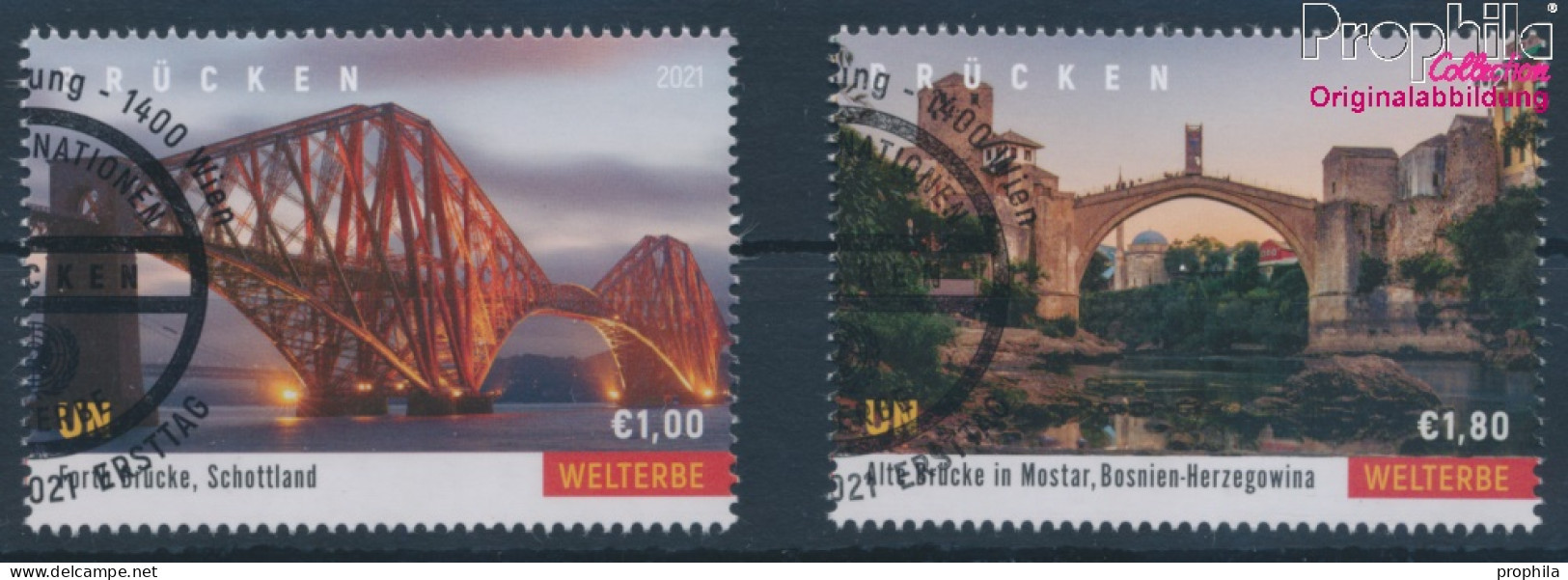 UNO - Wien 1113-1114 (kompl.Ausg.) Gestempelt 2021 Brücken Und Wasserstraßen (10357153 - Used Stamps