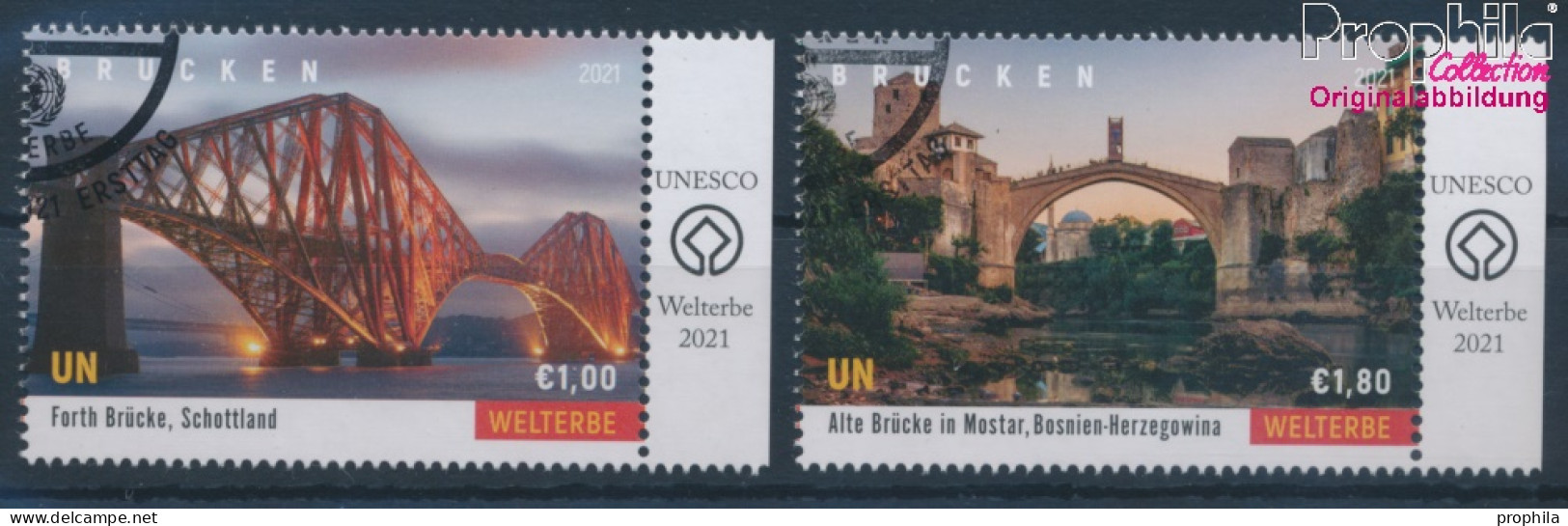 UNO - Wien 1113-1114 (kompl.Ausg.) Gestempelt 2021 Brücken Und Wasserstraßen (10357155 - Used Stamps