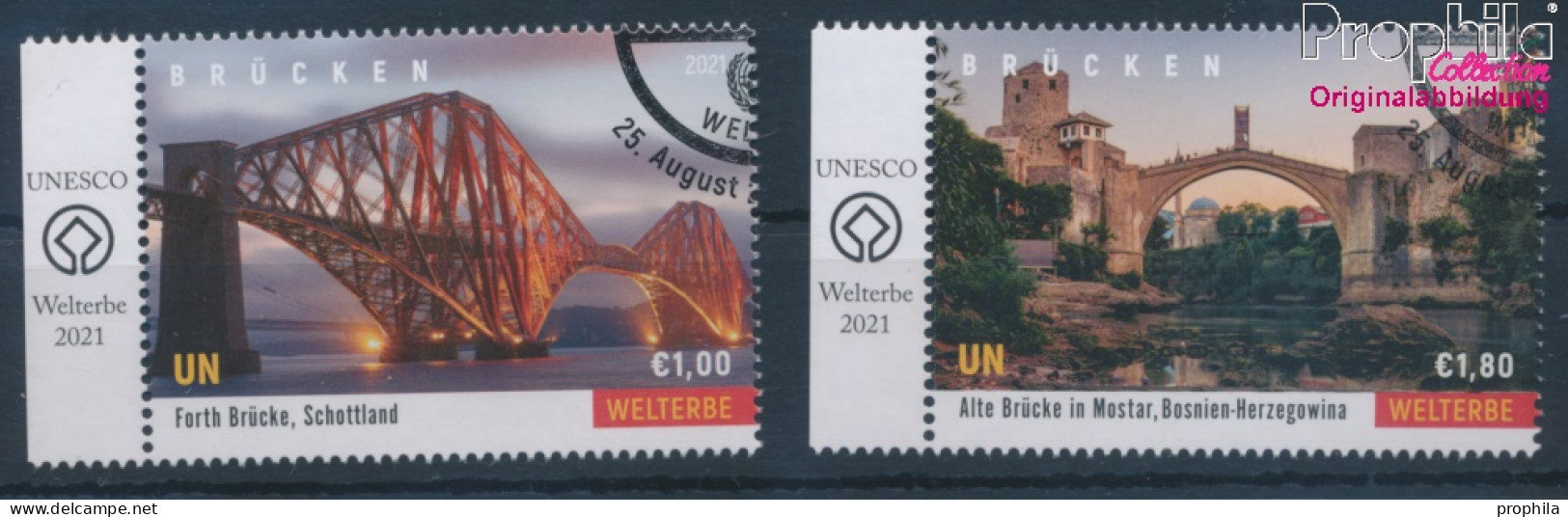 UNO - Wien 1113-1114 (kompl.Ausg.) Gestempelt 2021 Brücken Und Wasserstraßen (10357156 - Gebruikt