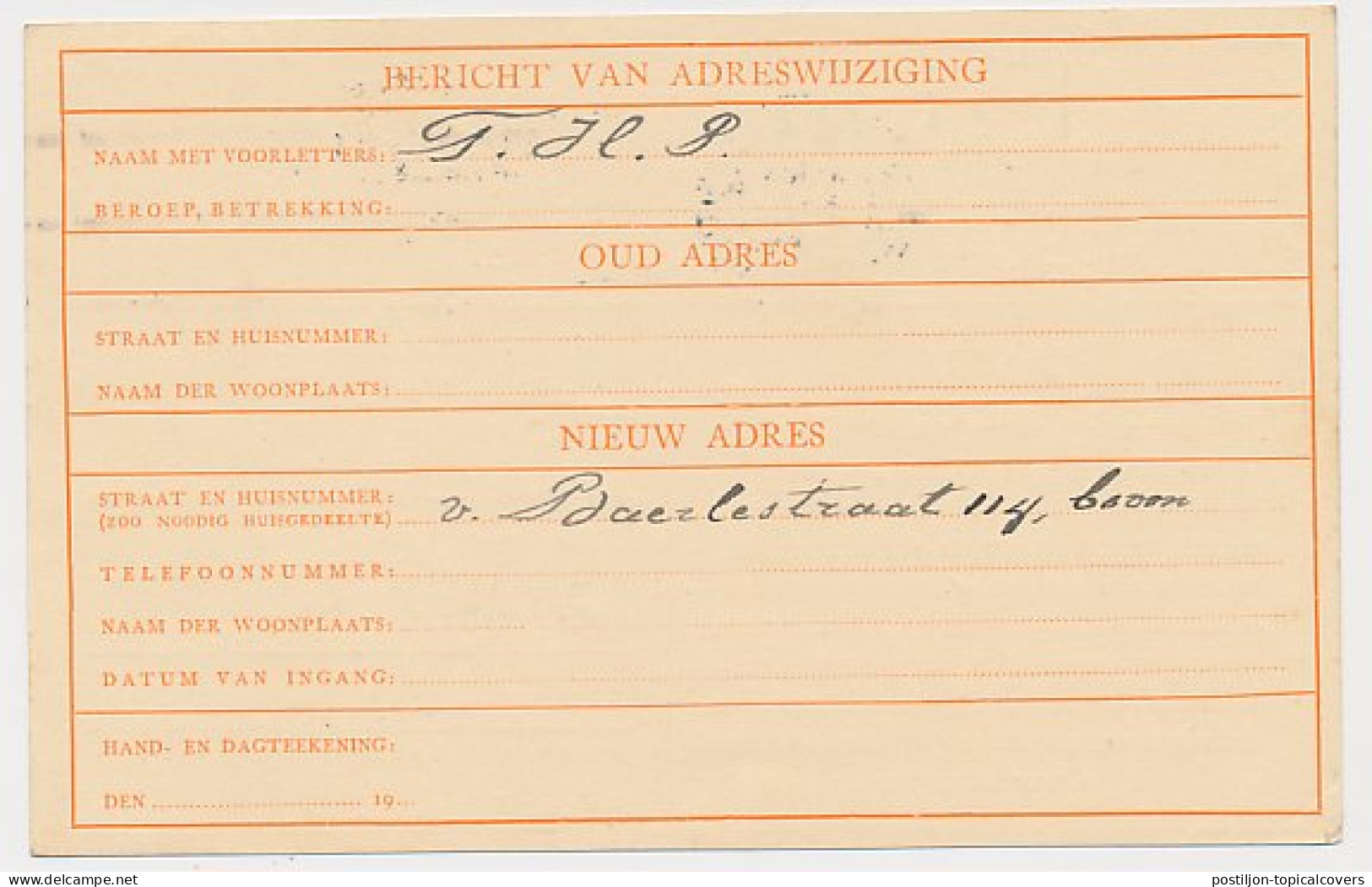 Verhuiskaart G. 8 Locaal Te Amsterdam 1928 - Na 1 Februari - Ganzsachen
