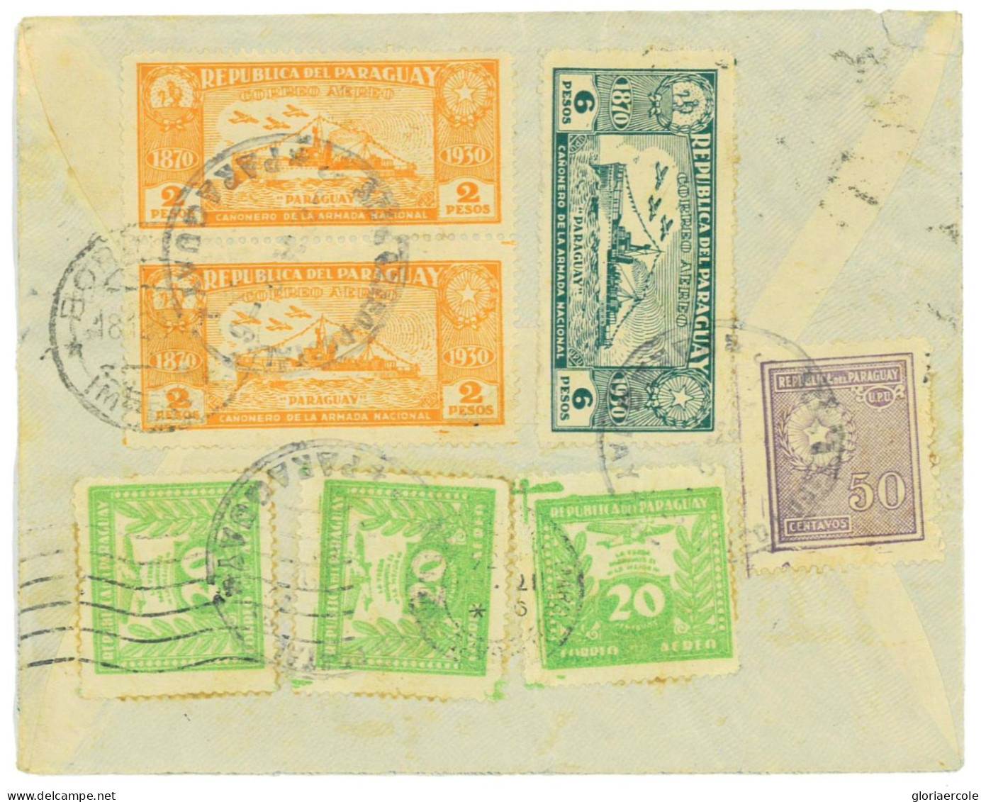 P2954 - PARAGUAY 1934, MULTIPLE STAMPS FRANKING , TO ITALY - Paraguay