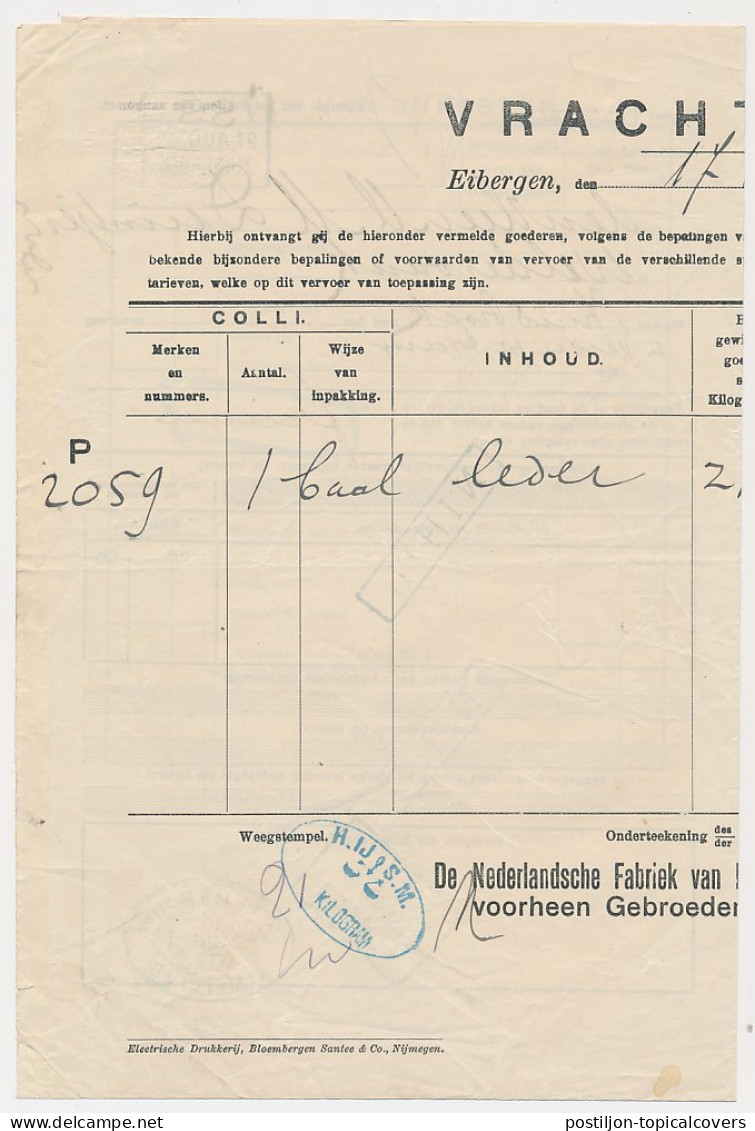 Particuliere Vrachtbrief H.IJ.S.M. Eibergen - Zuidbroek 1909 - Ohne Zuordnung