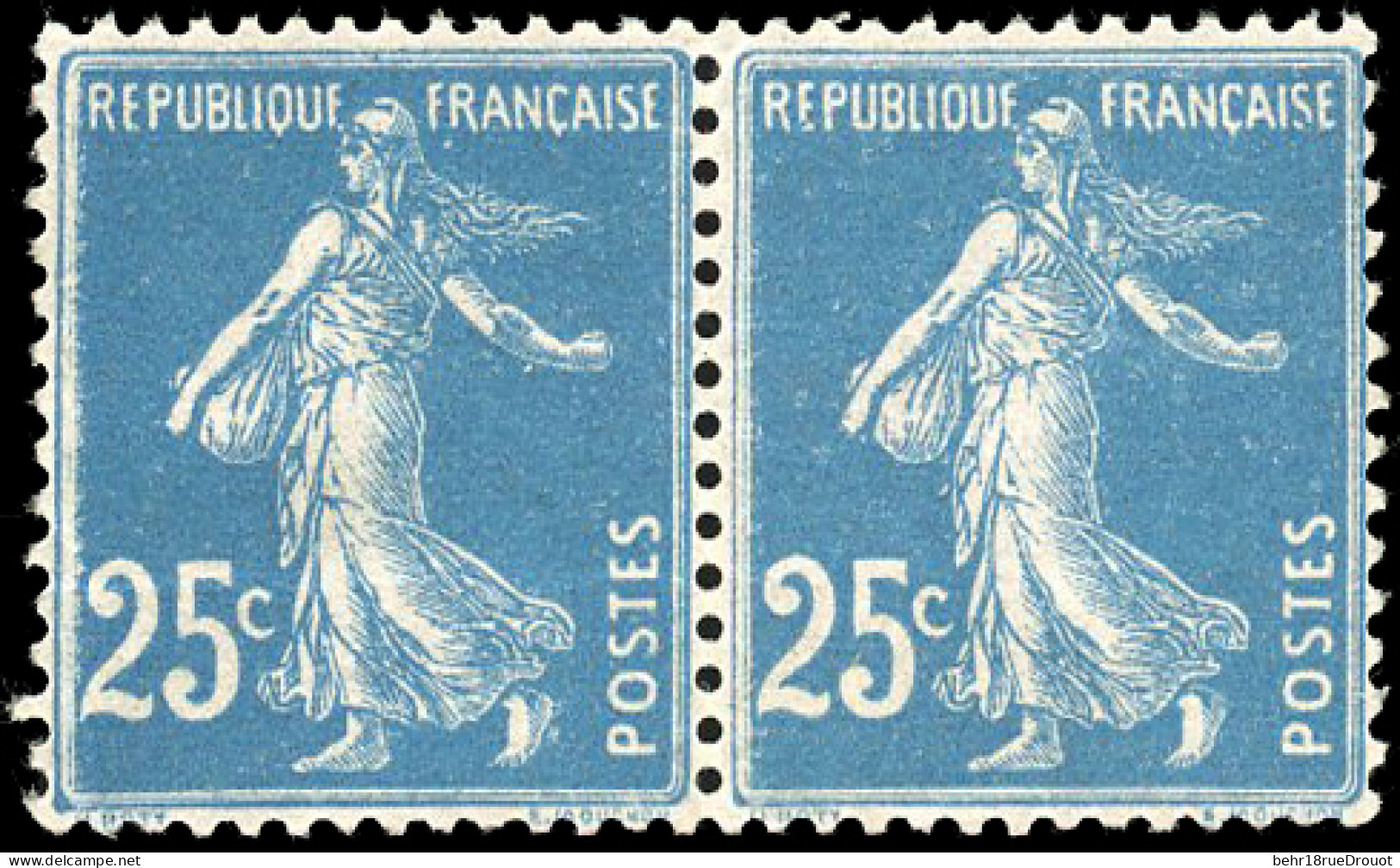 ** 140 - 25c. Semeuse Bleu. Impression Recto/verso. SUP. - Altri & Non Classificati