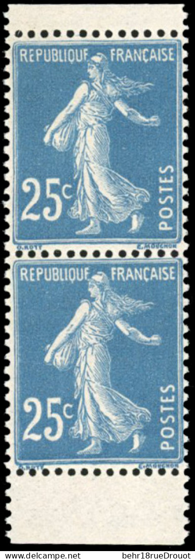 ** 140d - 25c. Semeuse Bleu. Paire Verticale De Carnet. BdeF. SUP. - Other & Unclassified