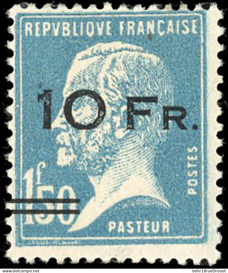 ** 4a - 10F. S/1F.50. Pasteur Bleu "Ile De France". Surcharge Espacée. TB. R. - Altri & Non Classificati