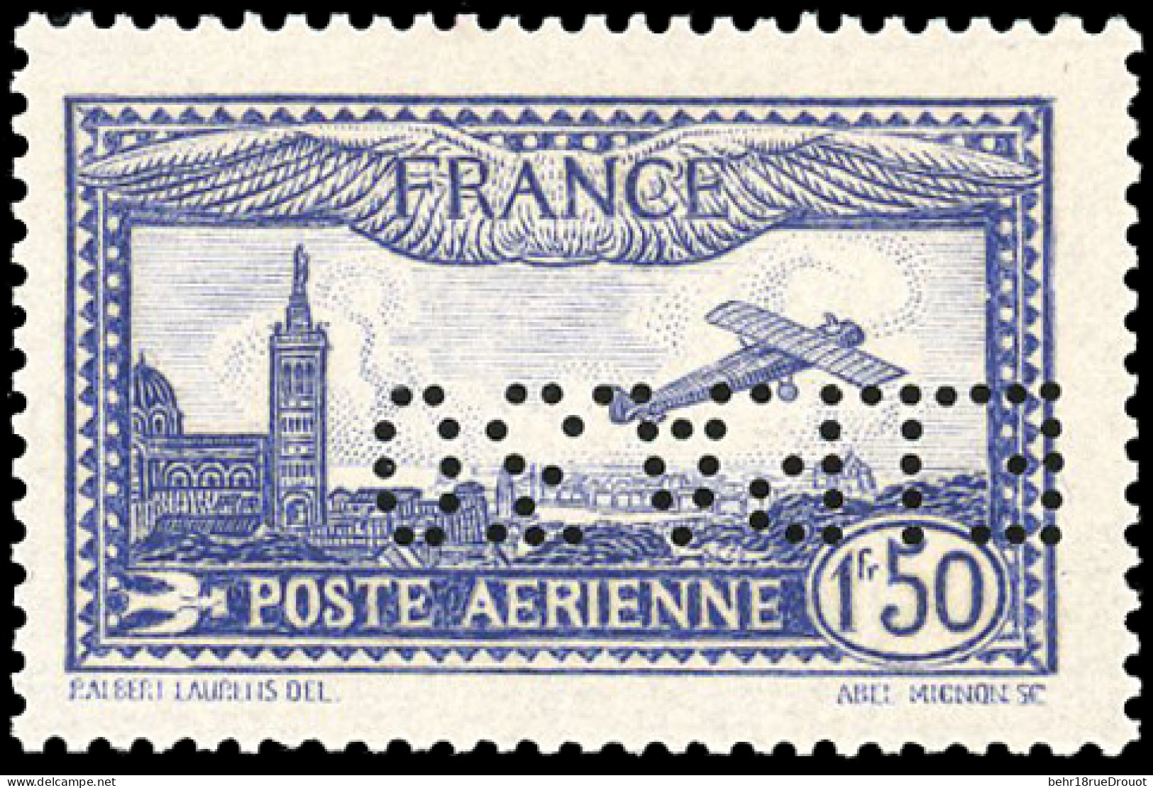 ** 6c - 1F.50 Outremer. Perforé EIPA 30 Renversé + BdeF Avec Perforation. SUP. - Altri & Non Classificati