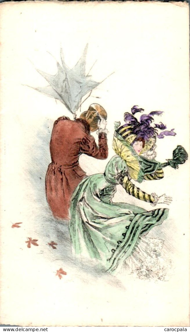 Carte 1900 Style Sager Comme Peinte à La Main : Femme élégante - Mujeres