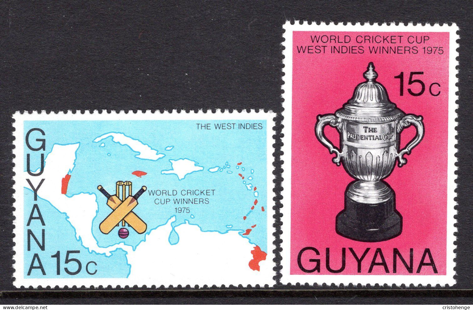 Guyana 1976 West Indian Victory In Cricket World Cup Set MNH (SG 659-660) - Guyane (1966-...)