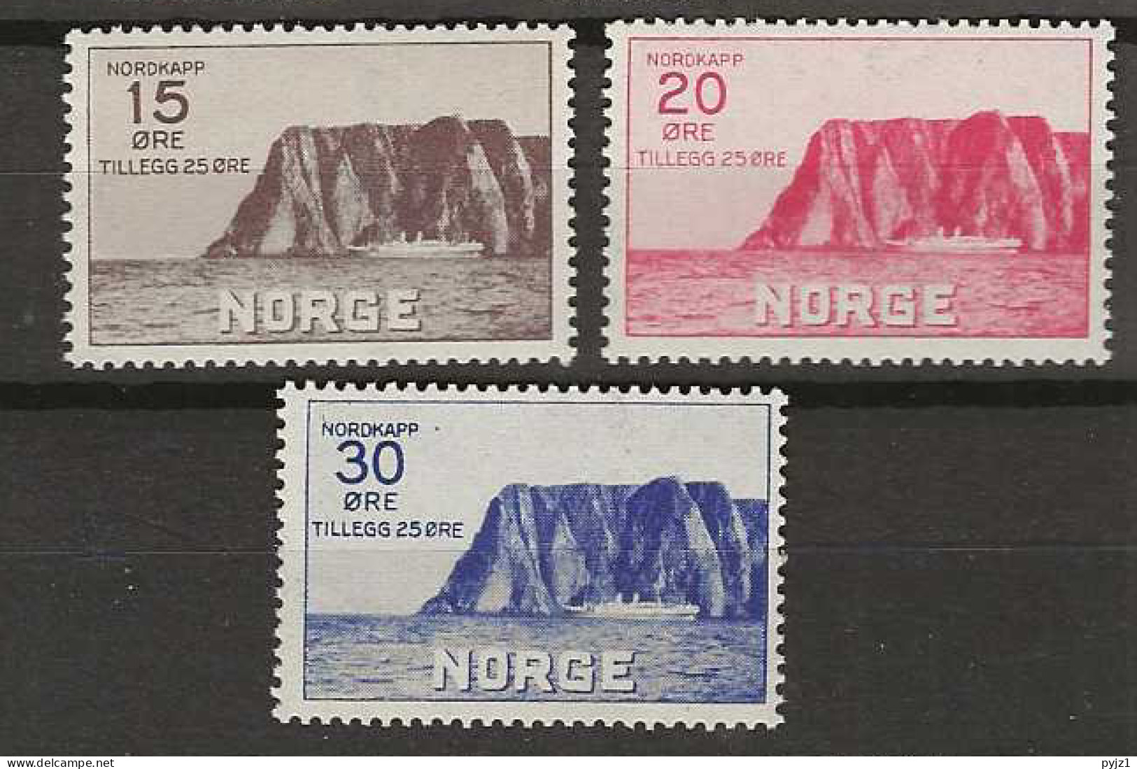 1930 MNH Norway Mi 159-61 Postfris** (some Irregularities In The Gum Of 30 Ore) - Neufs