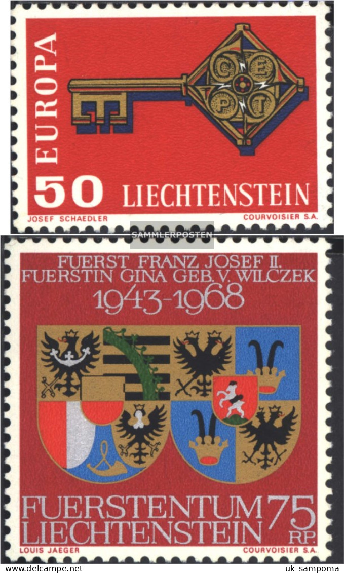 Liechtenstein 495,496 (complete Issue) Unmounted Mint / Never Hinged 1968 Europe, Wedding - Neufs