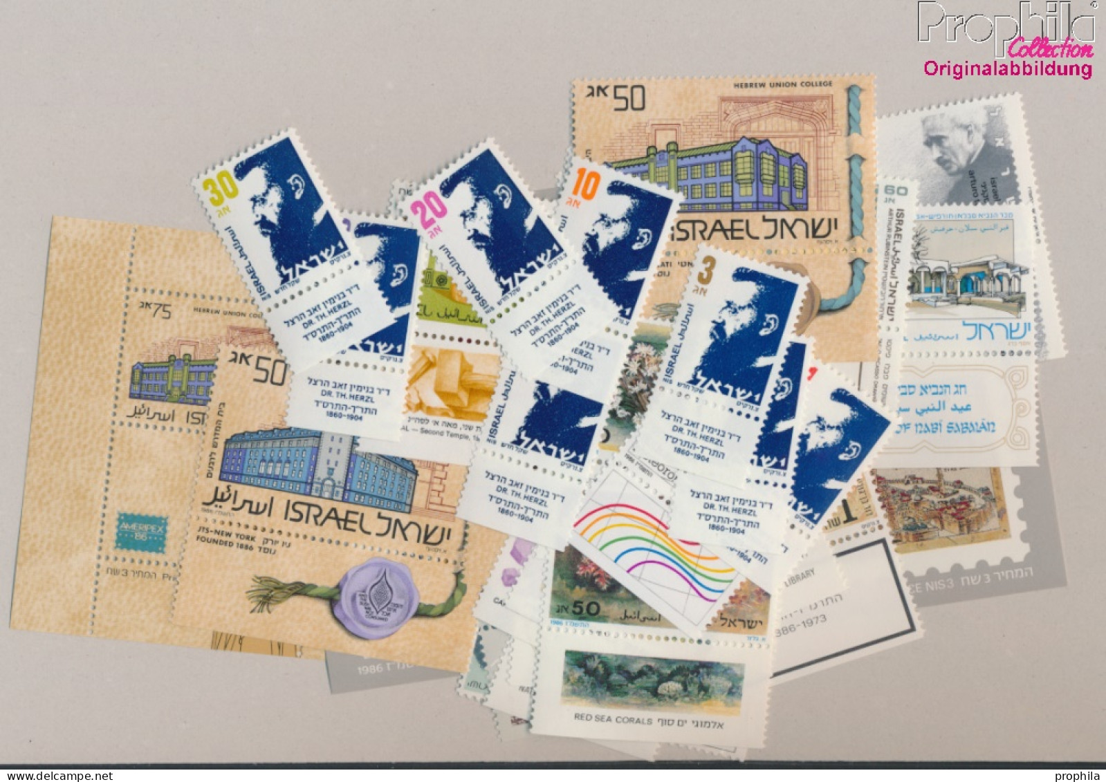 Israel Postfrisch Freimarken: Theodor Herzl 1986 Briefmarkenausstellung  (10368330 - Unused Stamps (with Tabs)