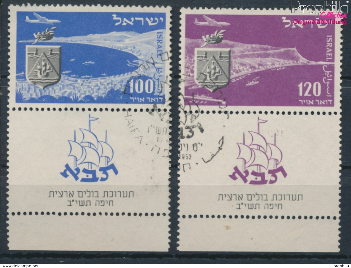 Israel 67-68 Mit Tab (kompl.Ausg.) Gestempelt 1952 Briefmarkenausstellung (10348753 - Usados (con Tab)