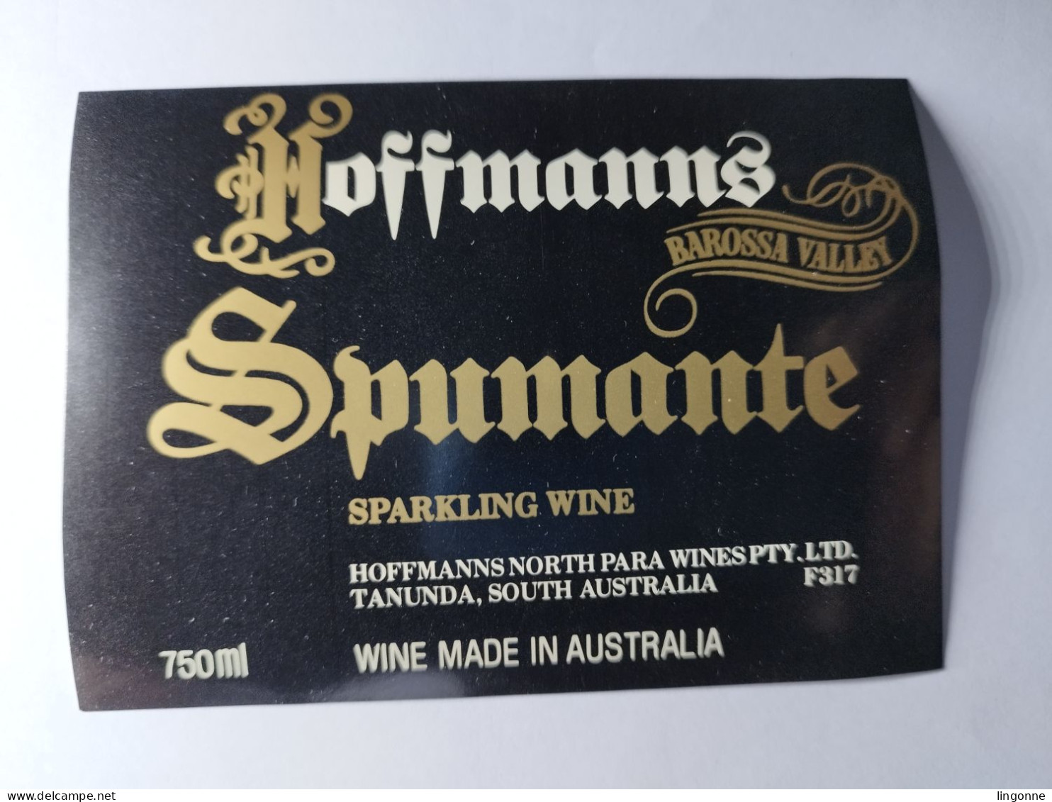 Etiquette AUSTRALIA SPUMANTE SPARKLING WINE BAROSSA VALLEY HOFFMANNS TANUNDA - Otros & Sin Clasificación