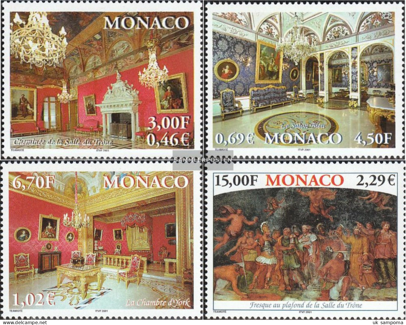 Monaco 2562-2565 (complete Issue) Unmounted Mint / Never Hinged 2001 Fürstenpalast - Unused Stamps