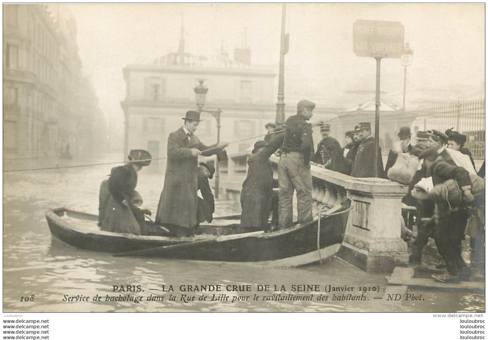 PARIS RUE DE LILLE CRUE DE LA SEINE 1910 SERVICE DE BACHOTAGE - Distretto: 07