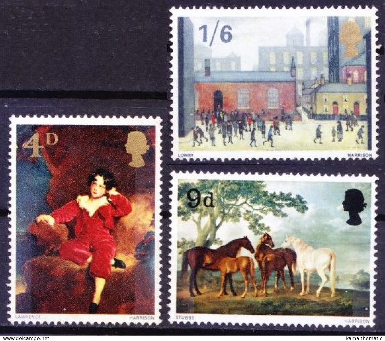 Great Britain 1967 Mint No Gum 3v, British Paintings - Autres & Non Classés