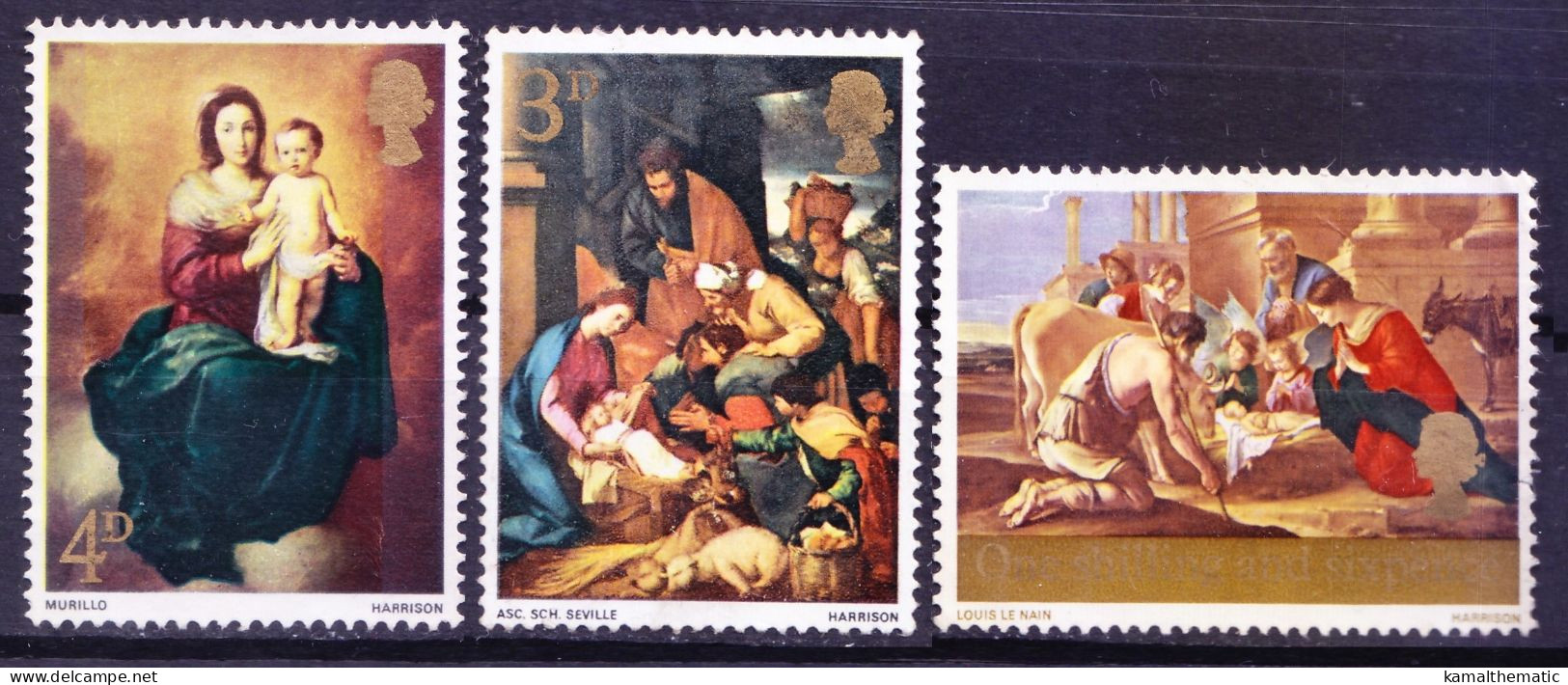 Great Britain 1967 Mint No Gum 3v, Christmas, Painters, Paintings - Autres & Non Classés