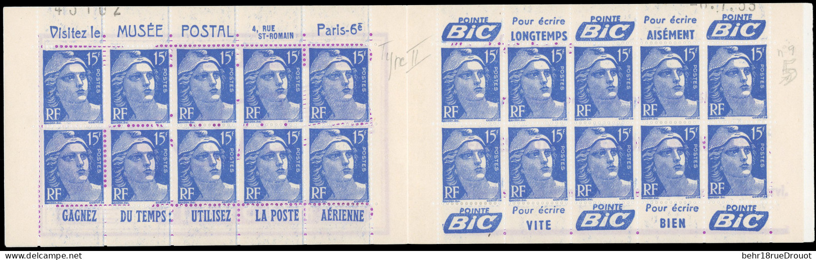 ** 886-C8 - 15F. Bleu. Type Marianne De Gandon. 20 Timbres. SUP. - Other & Unclassified