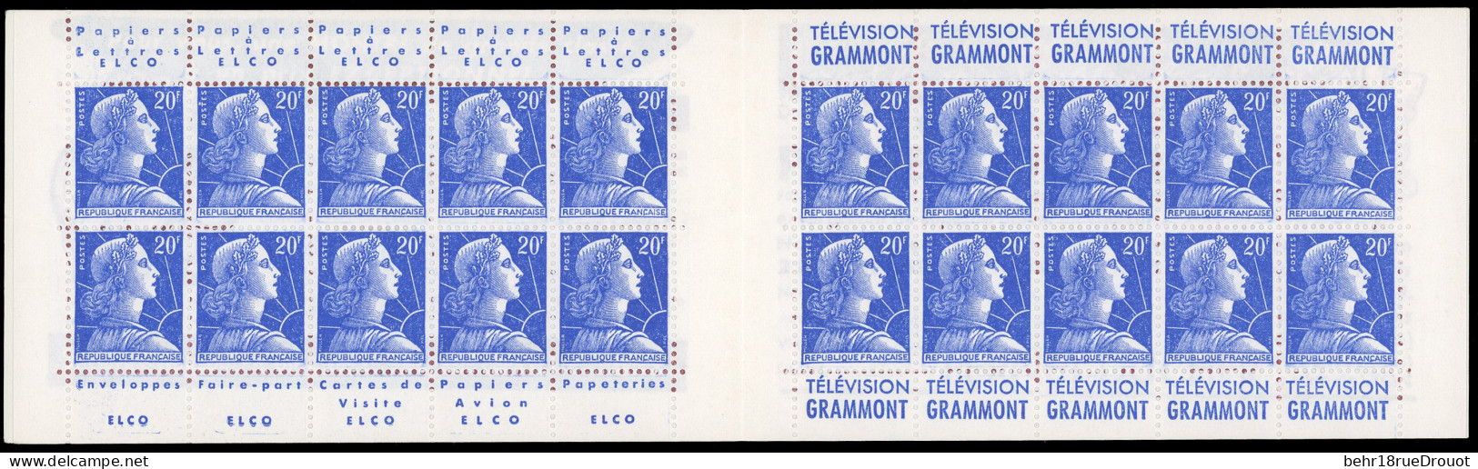 ** 1011B-C8 - 20F. Bleu. Type Marianne De Muller. 20 Timbres. SUP. - Autres & Non Classés