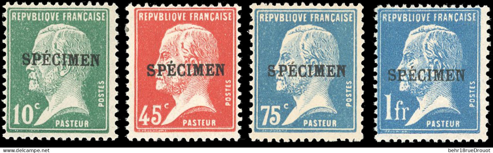 * 170-CI1 + 175-CI1 - + 177-CI1 + 179-CI1. Série Pasteur Surcharge SPECIMEN. 4 Valeurs. Valeurs. SUP. - Cours D'Instruction