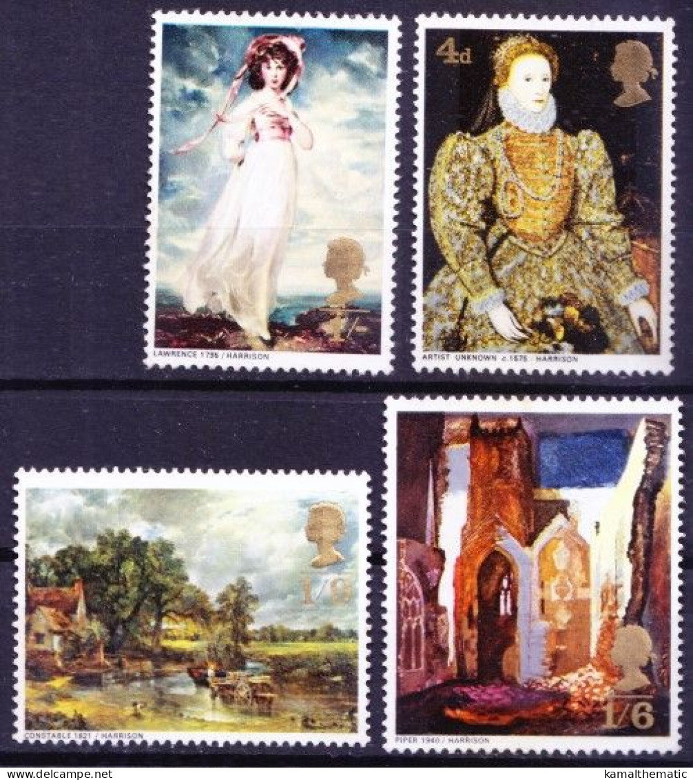 Great Britain 1968 Mint No Gum 4v, Culture, Painters, Paintings - Otros & Sin Clasificación