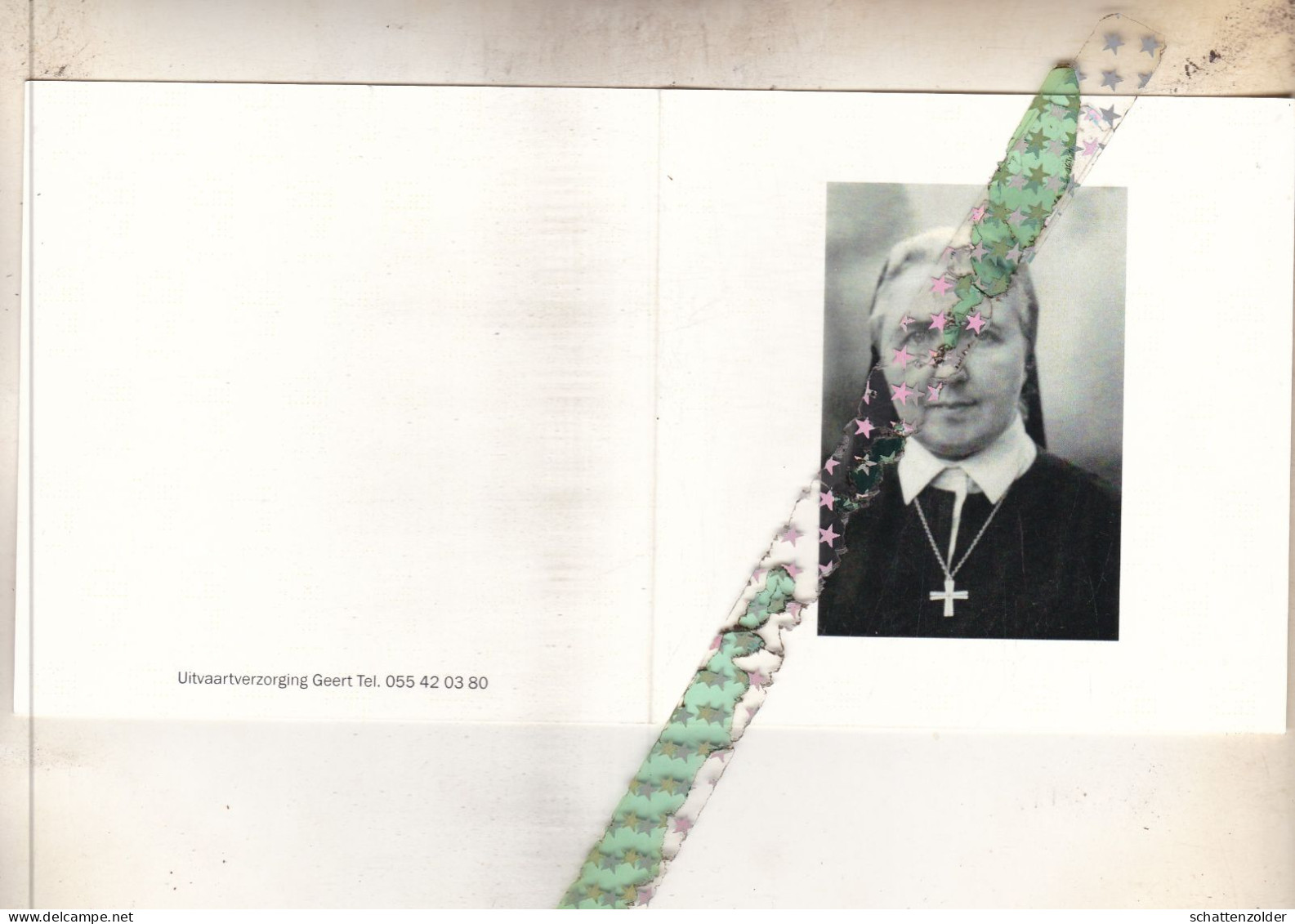 Zuster Celesta (Julia Anna Bernauw); Sint-Maria-Oudenhove 1921, Opbrakel 2011. Foto - Todesanzeige