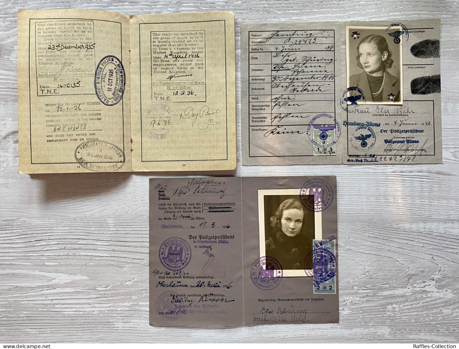 WW2 Germany 1933-1942 passport & other documents passeport reisepass pasaporte passaporto