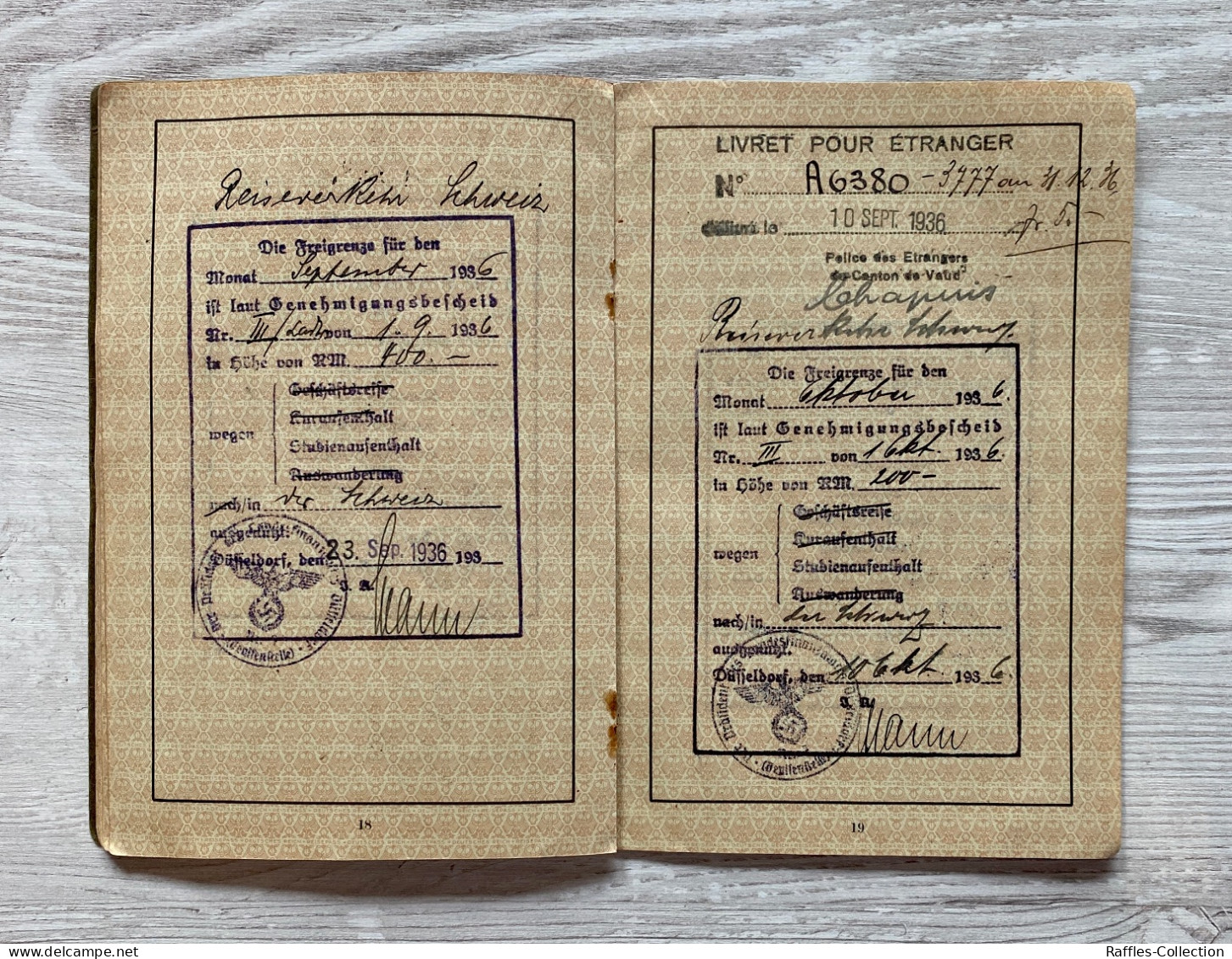 WW2 Germany 1933-1942 passport & other documents passeport reisepass pasaporte passaporto