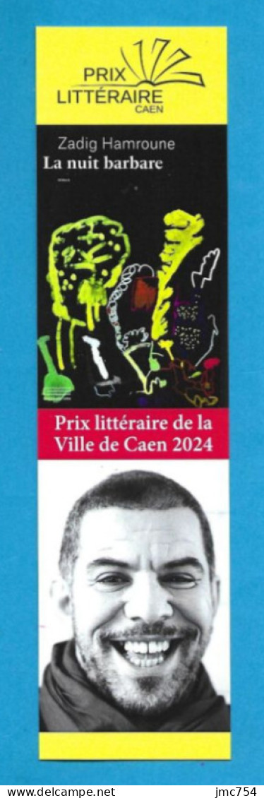 Marque Page.   Zadig Hamroune.   Prix Littéraire De La Ville De Caen 2024.   Bookmark. - Marque-Pages