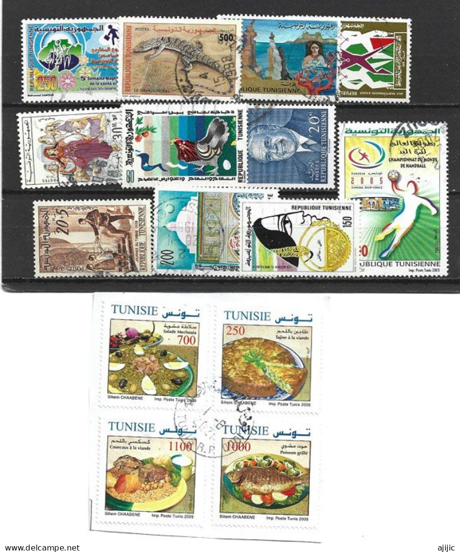 TUNISIE. Beaux Lot De 15 Timbres Recents Differents, Oblitérés, 1 ÈRE Qualité  (# 3) - Lots & Kiloware (mixtures) - Max. 999 Stamps