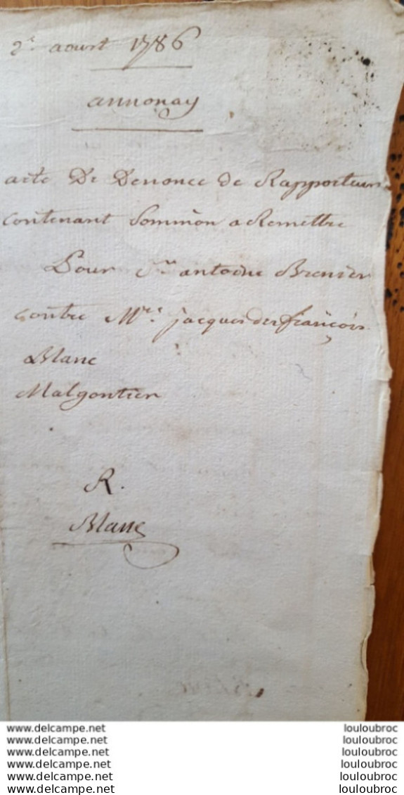 GENERALITE MONTPELLIER 1786  MR BLANC - Matasellos Generales