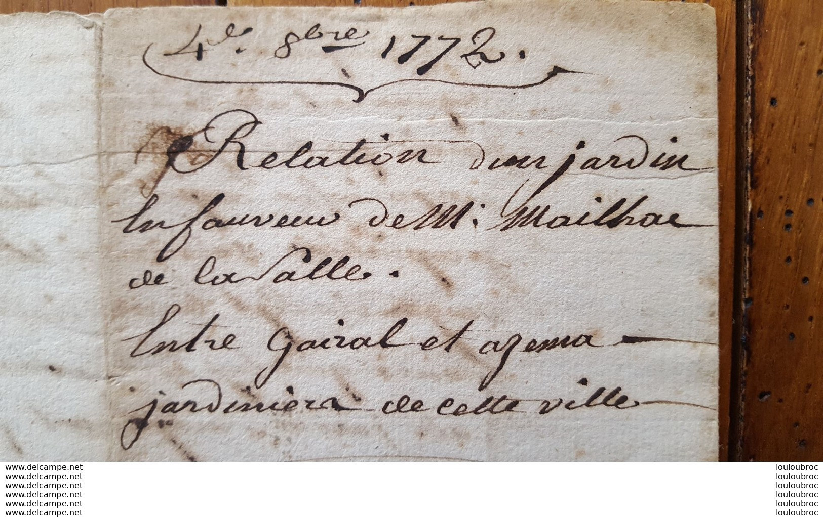 GENERALITE MONTPELLIER 1772  JEAN GAIRAL / MAILHAC 2 SOLS - Timbri Generalità