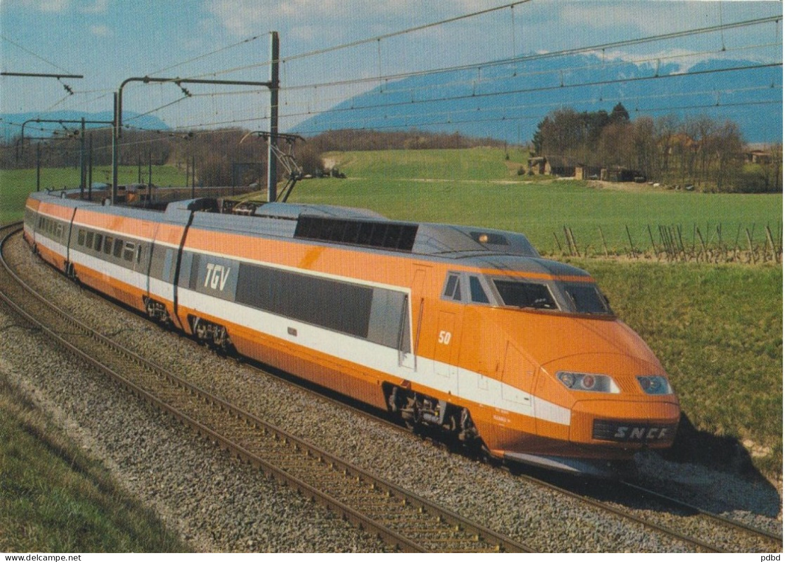 TGV 49  . Rame N° 50 . Sud-Est . En Ligne . Tirage Minirex . Photo M Gross . Satigny . CFF . 13 04 1982 . Suisse . - Treinen