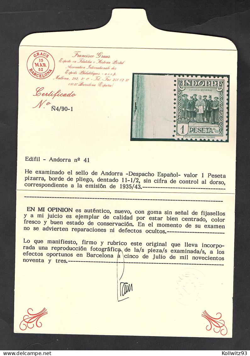 Andorra (span. Post) Mi.-Nr. 28 - 42 Mit 40 C + A41A Postfrisch. - Other & Unclassified