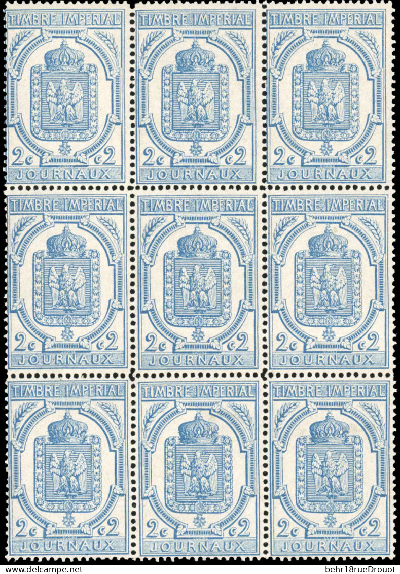 ** 8 - 2c. Bleu. Bloc De 9. Fraîcheur Postale. SUP. - Newspapers