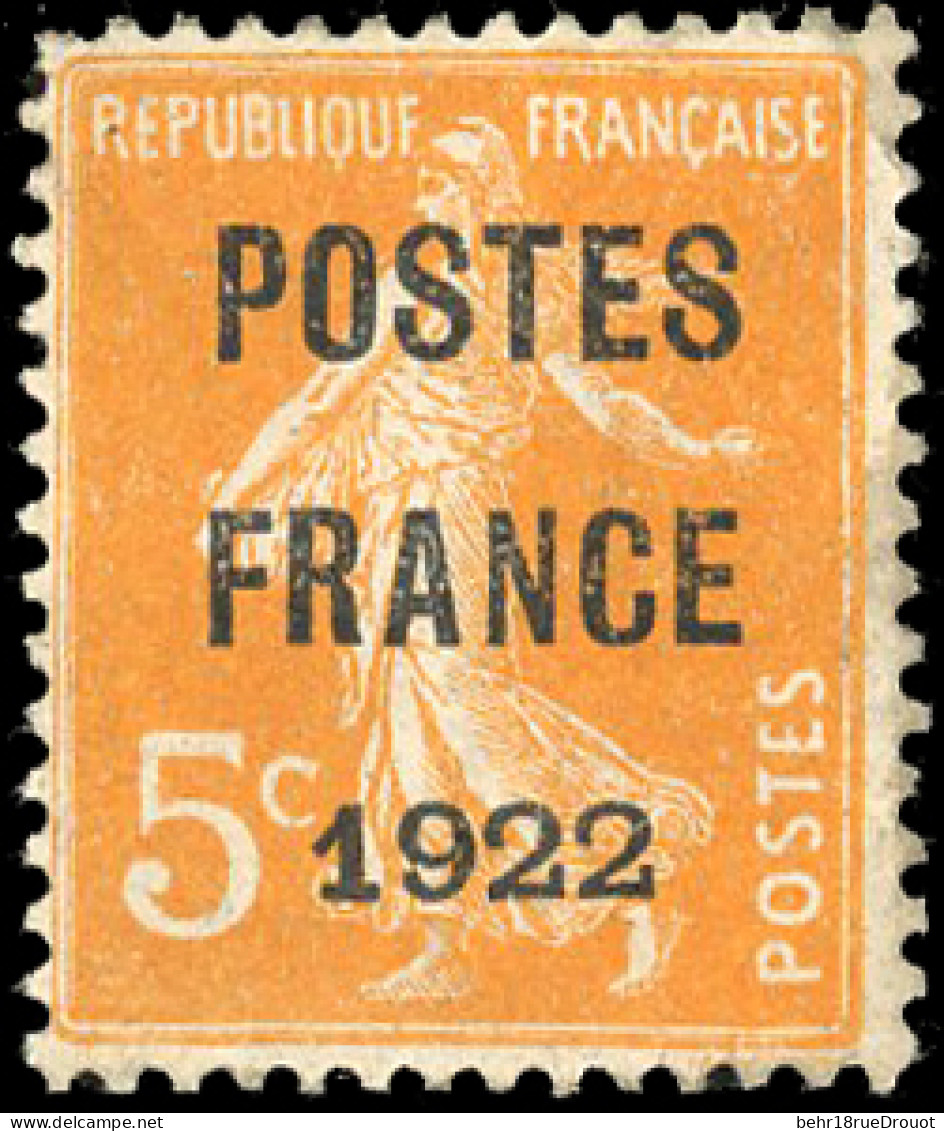 * 36 - 5c. Orange. POSTES FRANCE 1922. SUP. - Other & Unclassified