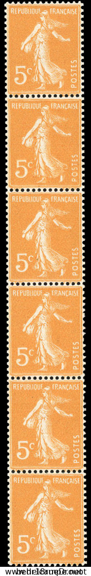 ** 5 - 5c. Semeuse Orange. Bande De 6. SUP. - Coil Stamps