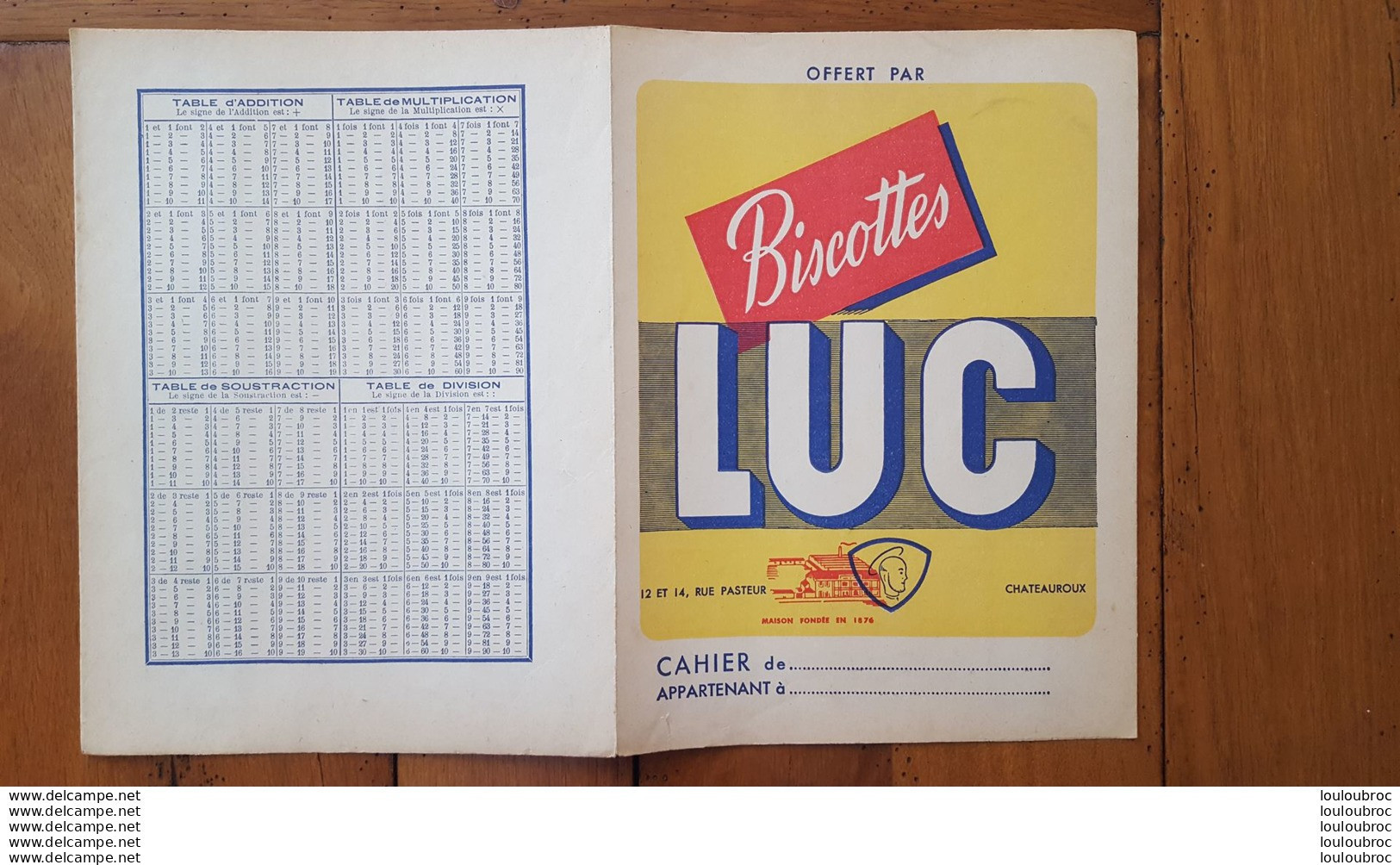 PROTEGE CAHIER  BISCOTTES LUC - Zwieback