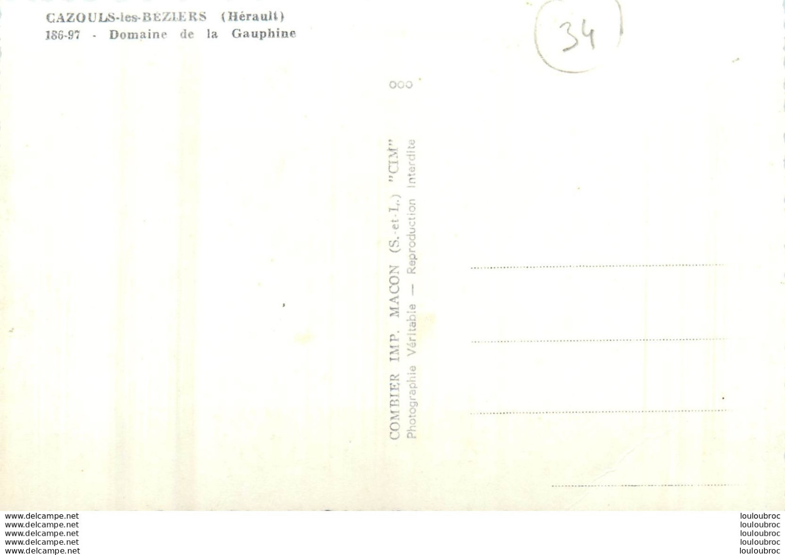 CAZOULS LES BEZIERS DOMAINE DE LA GAUPHINE - Otros & Sin Clasificación