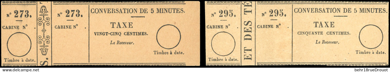 (*) 1 / 2 - 25c. Noir S/bulle + 50c. Noir S/bulle.  SUP. - Télégraphes Et Téléphones