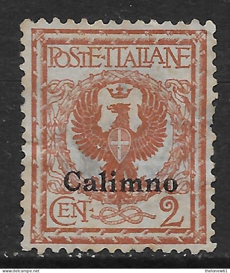 Italia Italy 1912 Colonie Egeo Calino Floreale C2 Sa N.1 Nuovo SG - Egée (Calino)
