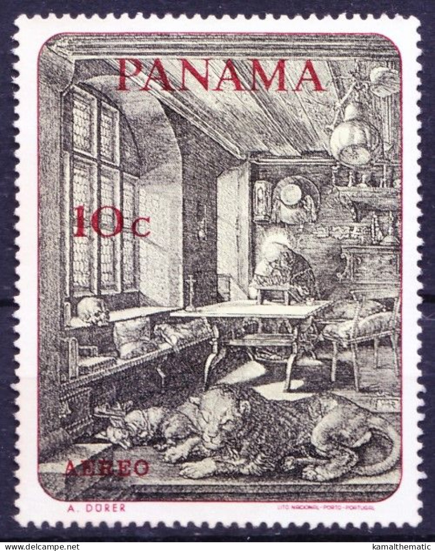 Panama 1967 Mint No Gum, St. Hieronymus And Lion, Animal Paintings - Otros & Sin Clasificación