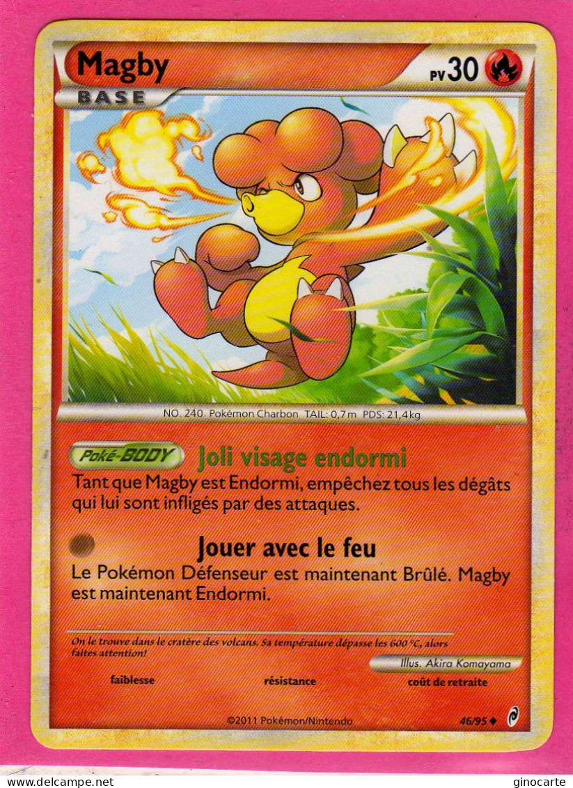 Carte Pokemon Francaise 2011 Noir Et Blanc Appel Legende 46/95 Magby 30pv Neuve - Noir & Blanc