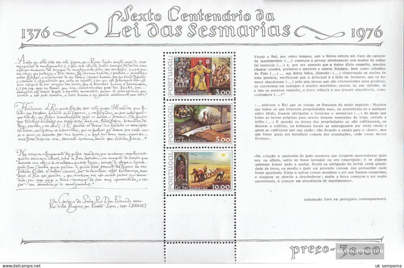 Portugal Block17 (complete Issue) Unmounted Mint / Never Hinged 1976 600 Years Bodenrecht - Blocs-feuillets