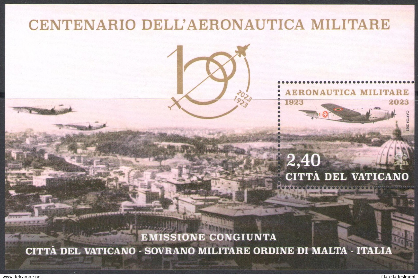 2023 Vaticano - Centenario Aeronautica Militare - Foglietto - Nuovo - MNH** - Blokken & Velletjes