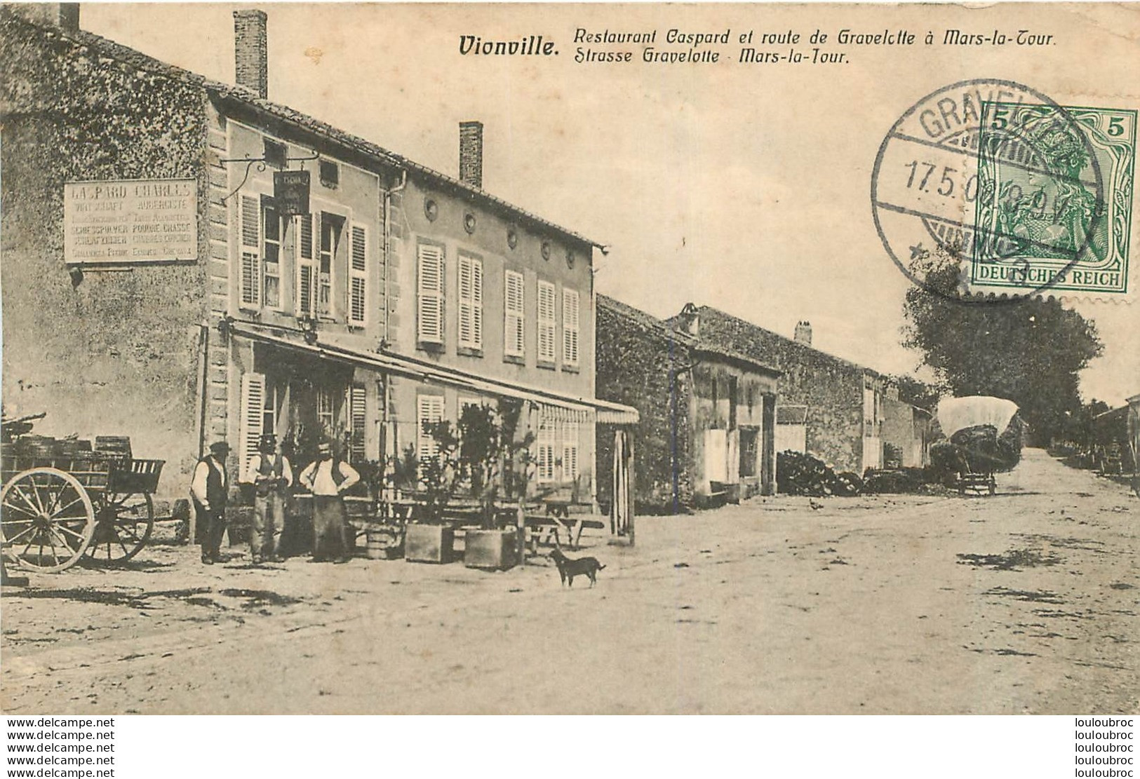 VIONVILLE RESTAURANT GASPARD ET ROUTE DE GRAVELOTTE A MARS LA TOUR - Autres & Non Classés