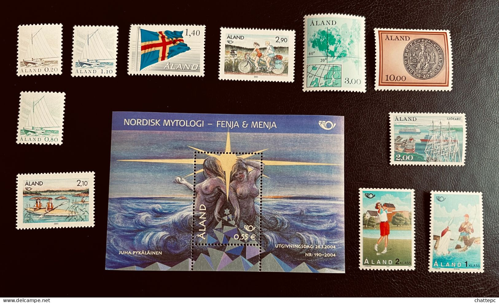 Åland - Mythology Fenja & Menja - Miniature Sheet And Some Åland Sets - Unmounted Mint Block - Aland